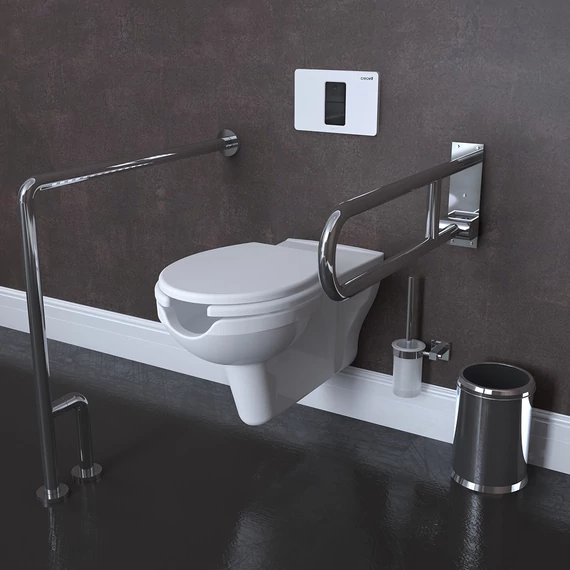HANDICAPPED predĺžené závesné WC, s bidetovou sprškou, biela