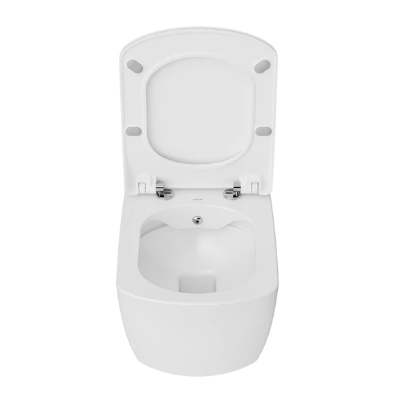 ELEGANT závesné WC s bidetovou sprškou a integrovanou batériou na studenú a teplú vodu, rimless, biela