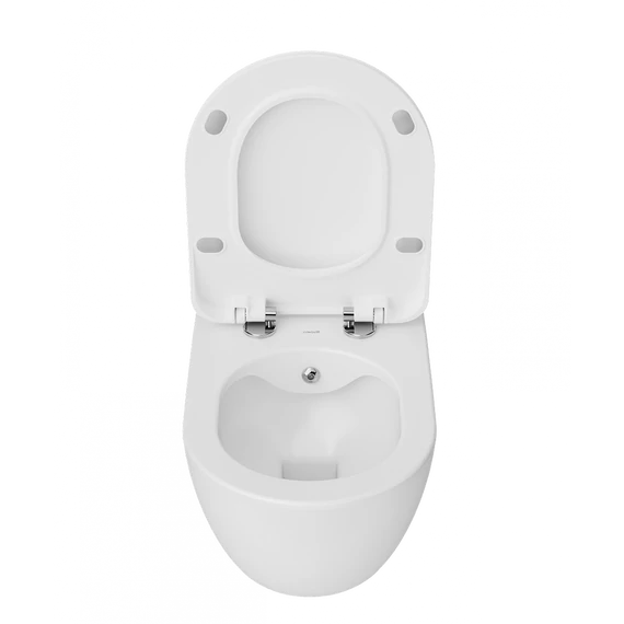 FREE závesné WC s bidetovou sprškou a integrovanou batériou na studenú a teplú vodu, rimless, biela