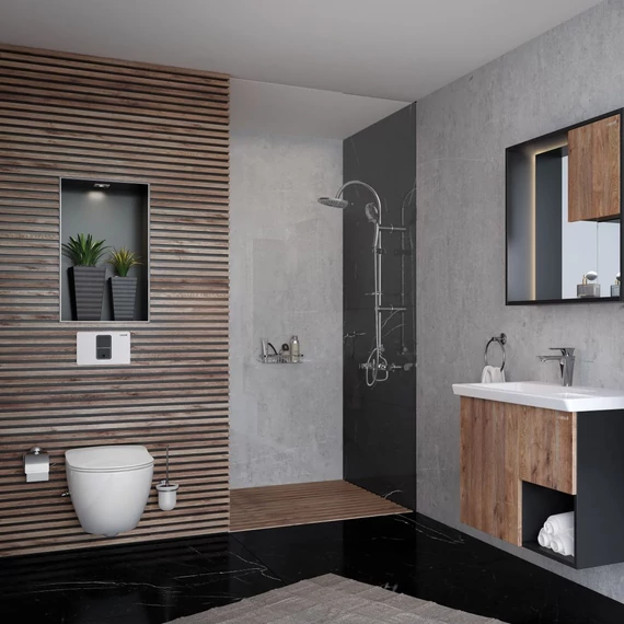FREE závesné WC s bidetovou sprškou, rimless, biela