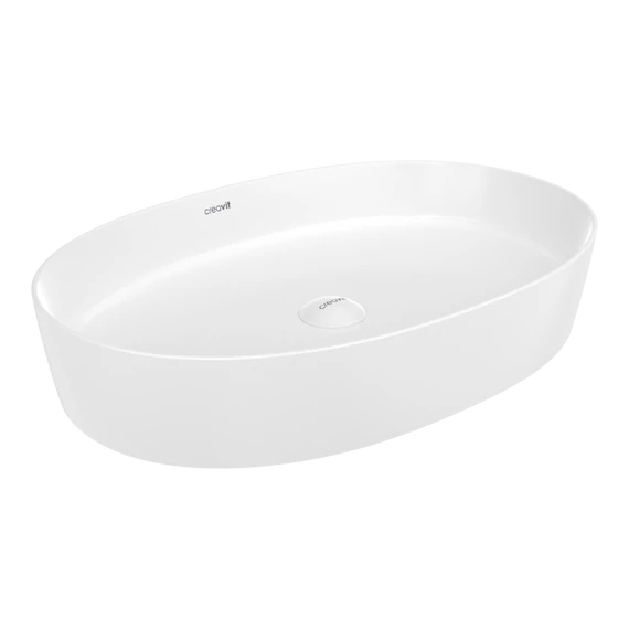 LOOP OVAL keramické umývadlo na dosku 60x40 cm, biela