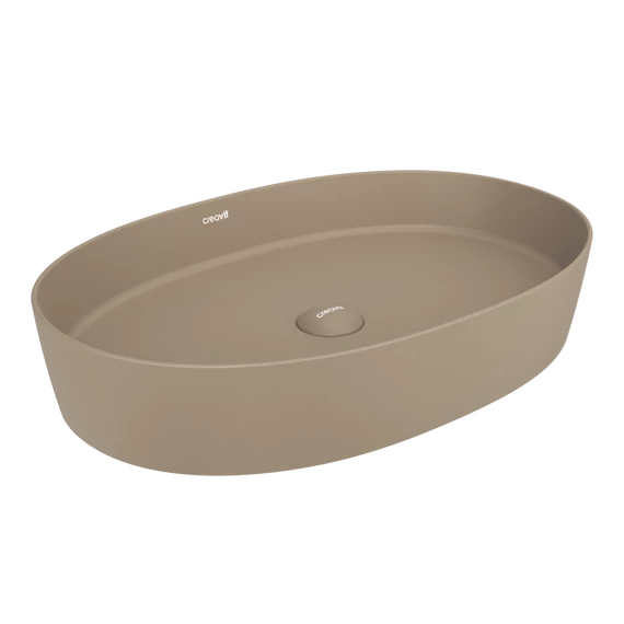 LOOP OVAL keramické umývadlo na dosku 60x40 cm, cappuccino