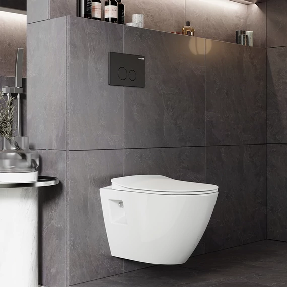TERRA závesné WC s bidetovou sprškou, rimless, biela