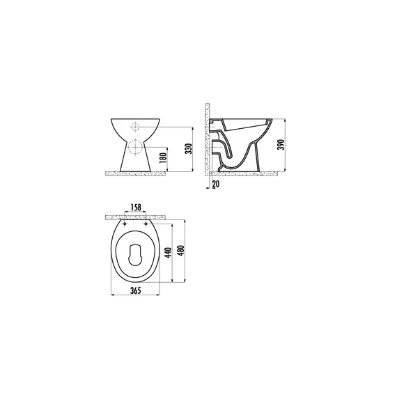 STANDARD  WC + Bidet 2V1 (ZO)