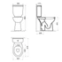 HANDICAPPED kombi WC- set s bidetovou sprškou, spodný odpad, biela