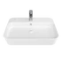 LOOP RECTANGLE keramické umývadlo na dosku 60x45 cm s otvorom pre batériu, biela