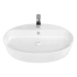 LOOP OVAL keramické umývadlo na dosku 60x40 cm s otvorom pre batériu, biela