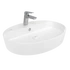 LOOP OVAL keramické umývadlo na dosku 60x40 cm s otvorom pre batériu, biela